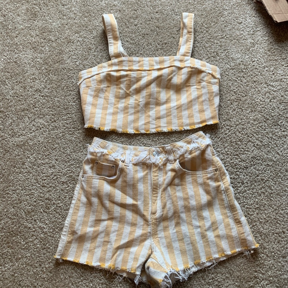 Topshop short and crop top set